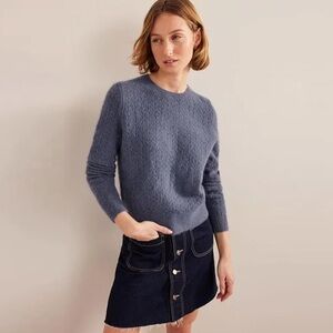 Boden - Fluffy Pointelle Sweater in Nightshadow Blue